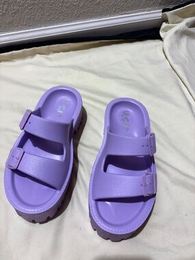 Dream Pairs Lavender Double-Buckle Slide Sandals for Women